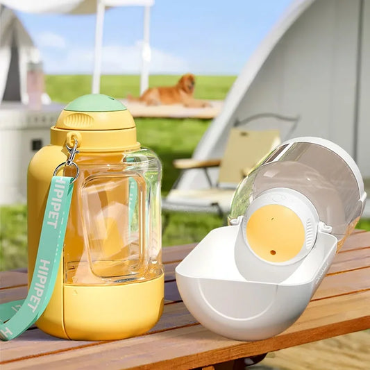 New Dog Ton Ton 1500ML Large Capacity Pet Outdoor Travel Hiking Running  Drinking Pot Cat Water Dispenser Portable Cup Water and Food Integrated Bowl Pets Supplies