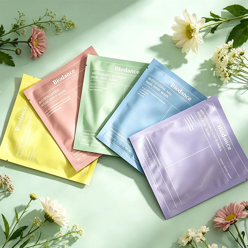 5 Colors Korean Collagen Face Mask Highly Effective Moisturize Improve Skin Elasticity Soothing Repair Non-irritating Face Skin Care Products