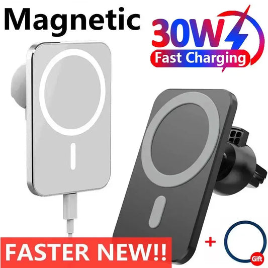 30W Fast Wireless Magnetic Car Charger For iPhone 15 14 13 12 Pro Max Mini Air Vent Phone Holder Mount Macsafe Charging Station