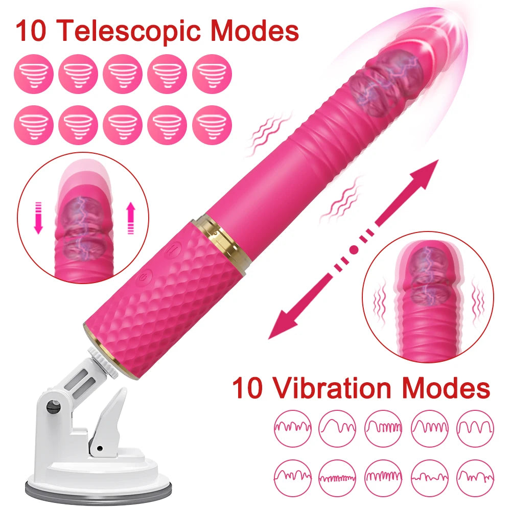 Sex Machine Telescopic Dildo Vibrator Automatic Upordown Thrust Massager Female Clitoris G-spot Vaginal Stimulation Masturbator