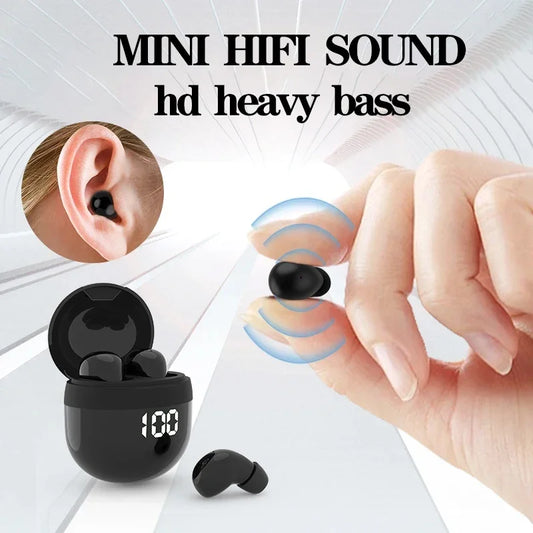 SK Tumbler Headphones Wireless Bluetooth Headset Sleep Work Sport Invisible Earbuds With Mic HD HIFI Bass Sound Quality Earphone