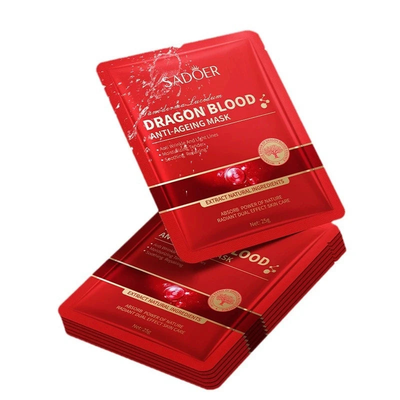 5 PCS Set Dragon Blood Facial Masks for Face Moisturizing Anti-Aging Hydrating Face Mask Facial Skin Care Products