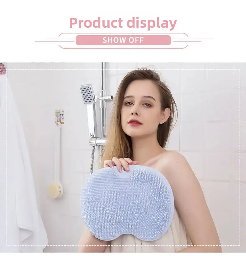 NEW Arrivals 5 Colors Lazy Person Back Scrubbing Bath Brush Silicone Massage Foot Cleaning Wall Mounted Back Rubbing Brush Bathroom Accessories