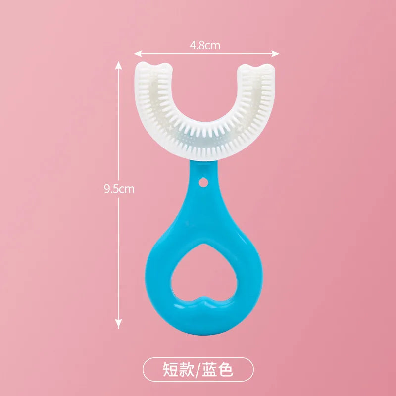 2 PCS Set Baby Toothbrush Children 360 Degree U-Shaped Child Toothbrush Teethers Baby Brush Silicone Kids Teeth Oral Care Cleaning Tools