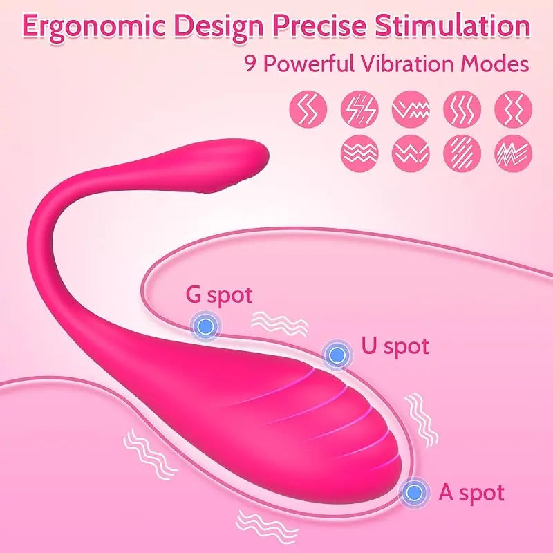 9 Modes APP Bluetooth Control Vibrator Egg for Female Outdoor Travel Endless Pleasure Clitoris Stimulator Wearable G Spot Massager Vibrating Egg for Adult Women Masturbation Sex Toys Supplies