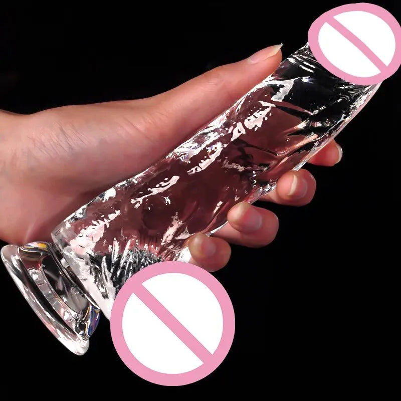 Soft Jelly Egg Dildo Penis Suction Cup Masturbator Orgasm SM Vaginal G-Spot Massage Butt Plug Anal Trainner Crystal Dildos