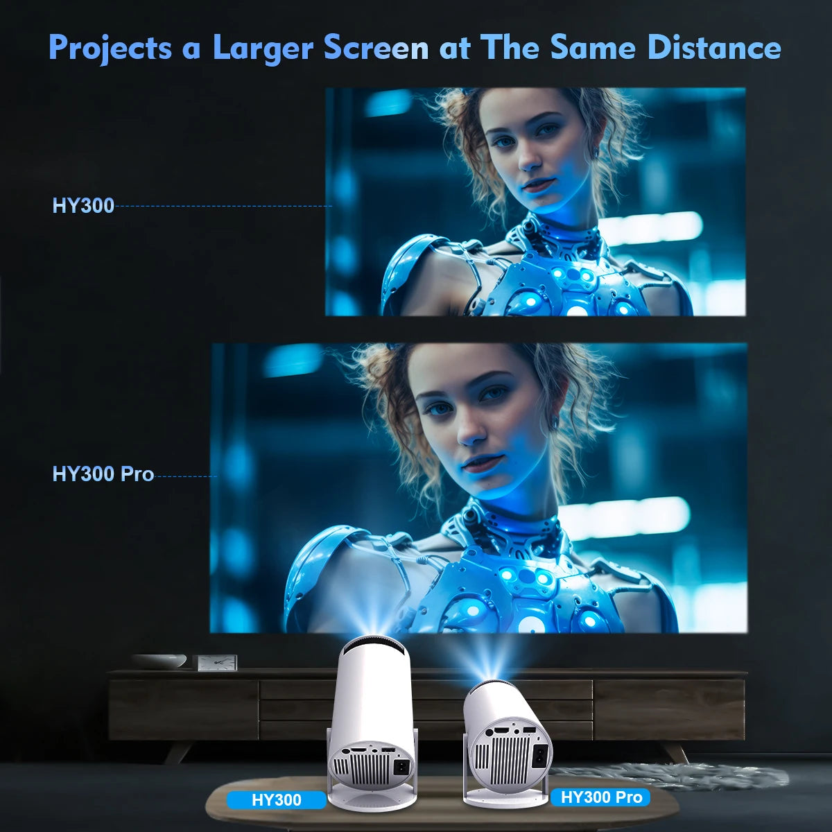Projector HY300 PRO 4K Android 11 Dual Wifi6 260ANSI All Winner H713 BT5.0 1080P 1280*720P Home Cinema Outdoor Projector