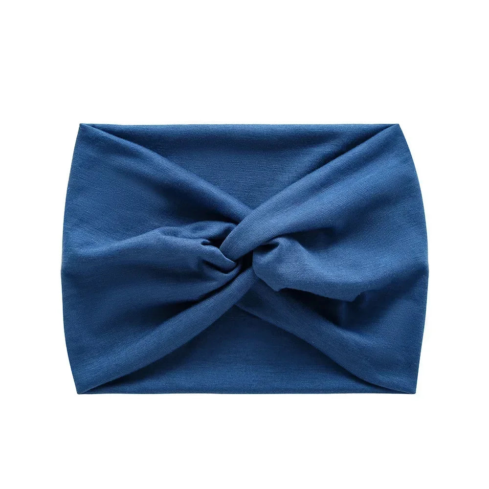 NEW Arrivals 44 Colors/Patterns Sports Elastic Wide-Brimmed Headband Unisex Solid Color Knotted Soft Anti-Slip Warm Turban Bandana Elastic Hairband Ladies Girls Fashion Apparel Accessories Clothing Supplies