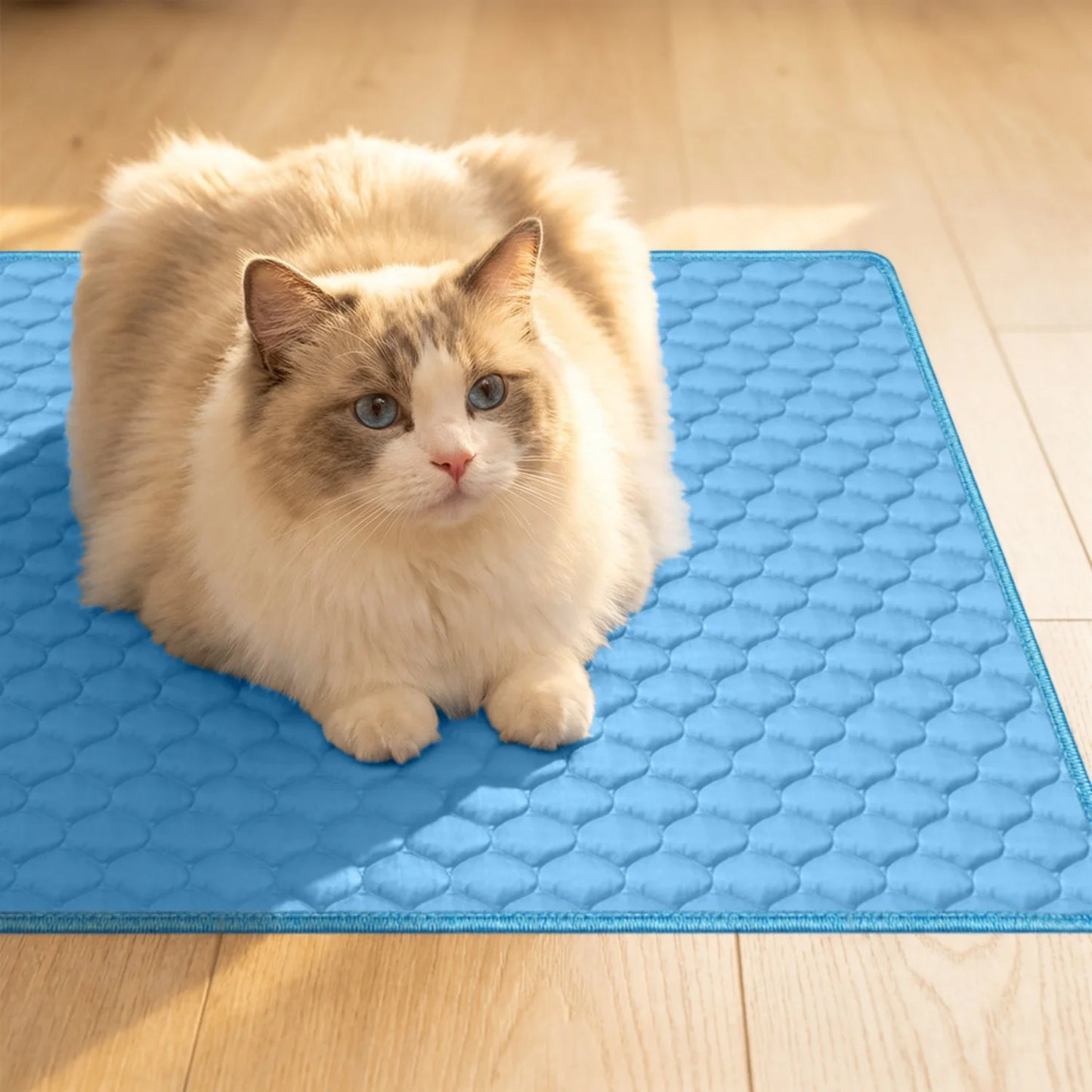 Summer Pet Cooling Mat S-XL (100cm/150cm) Breathable Ice Silk Dog Cat Pad Washable Scratch Resistant Self Cooling Blanket Sofa Car Garden Use Pet Supplies