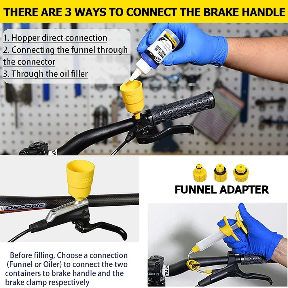 NEW Bicycle Brake Mineral Oil, Bicycle Hydraulic Disc Brake Oil Bleed Kit ，Mineral Oil Shimano MTB Road Racing Bike Brake Repair Tools Set Bicycle Parts Spares Accessories