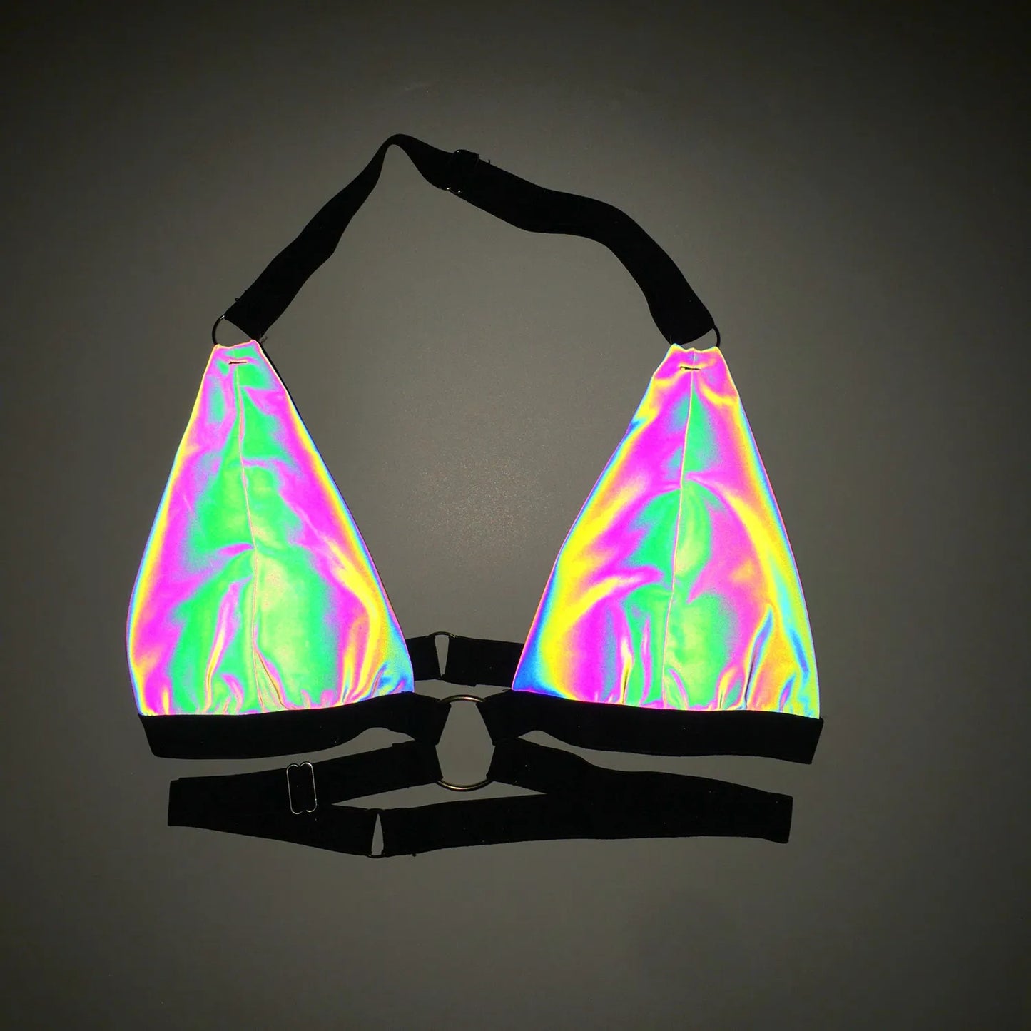 NEW Arrivals Sexy Reflective Bikini Top Female Ladies Reflect Lights Bra Evening Beach Rave Party Night Club Dancing Tops Women Girls Luxury Fashion Underwear Supplies Lingerie Products