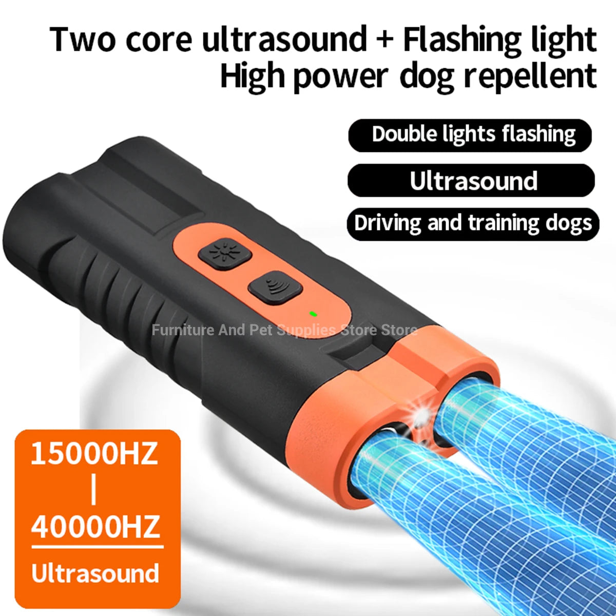 Ultrasonic Pet Dog Repeller Anti Barking Stop Bark Training Device High Power Dog Training Repellents With USB Rechargeable