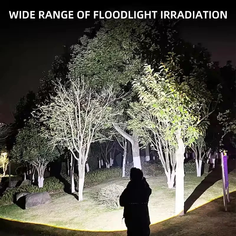 NEW LED Camping Torch Flashlight High Power Rechargeable USB Spotlight Zoom Lantern Built-in Battery For Fishing Outdoor Waterproof