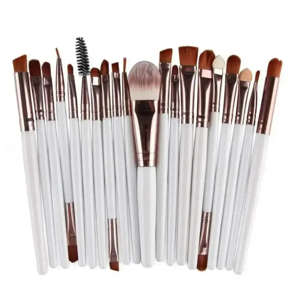 NEW Arrivals 20 PCS 6 Colors Set Make-Up Brushes Set Professional Plastic Handle Soft Synthetic Hair Powder Foundation Eyeshadow Make Up Brushes Women Cosmetics Accessories Beauty Salon Spa Supplies