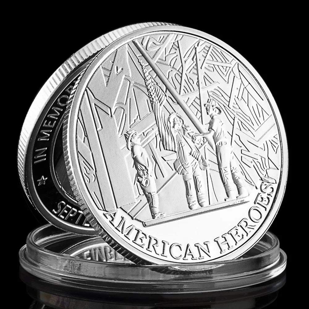Sertember 11.2001 American Heroes Souvenir Collectible Gift In Memory of Those We Have Lost Silver Plated Commemorative Coin