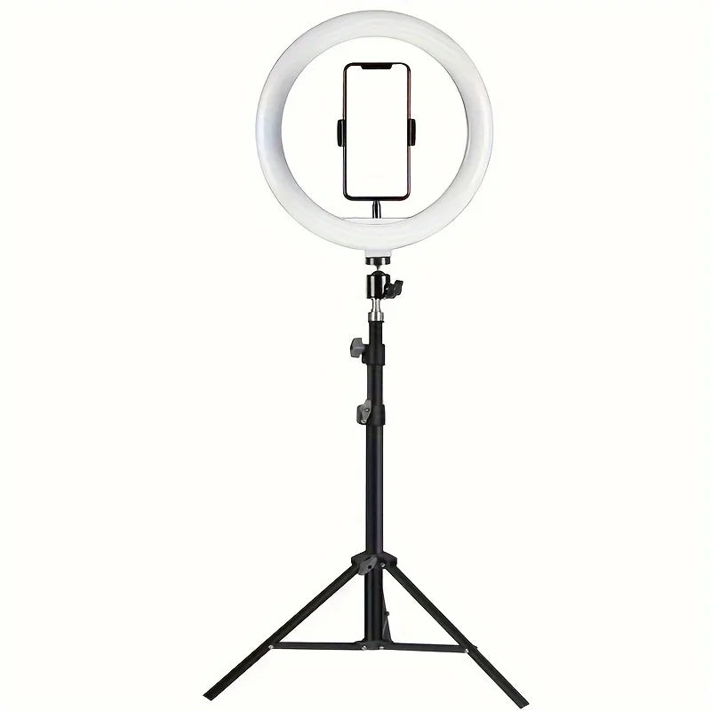 Home Studio Social Media Tools 10" LED 115cm Home Studio Social Media Tools Selfie Ring Light LED Tik-Tok YouTube Insta Reels Video Recording  Ring Light with Adjustable Tri-Color | USB Powered, 43-inch Tripod & Phone Holder,