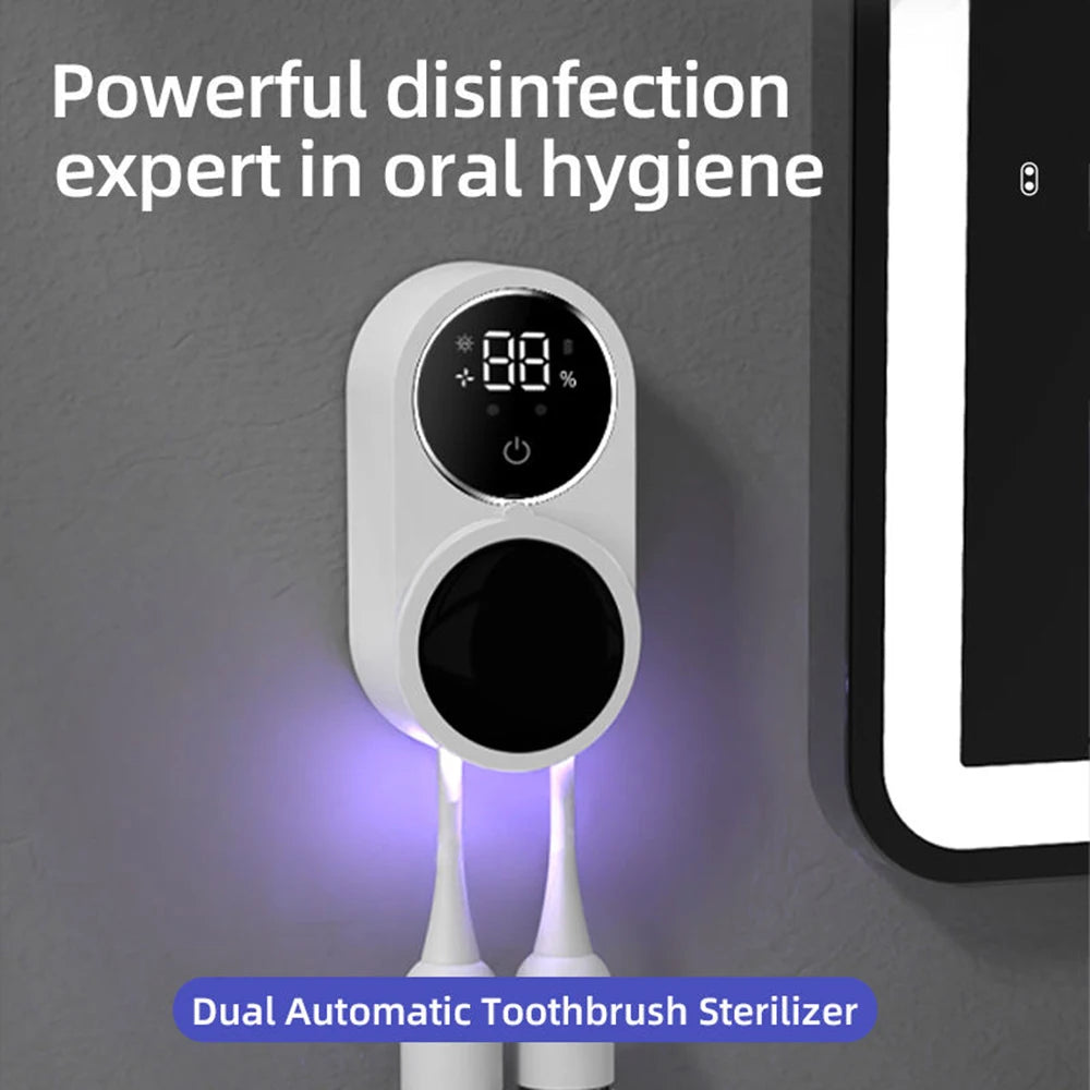 NEW Arrivals Mini Intelligent UV Toothbrush Sanitizer Holder, Wall Mounted UV Toothbrush Sanitizer Holder, Bathroom Toothbrush Sanitizer Bathroom Accessories Hygiene Products