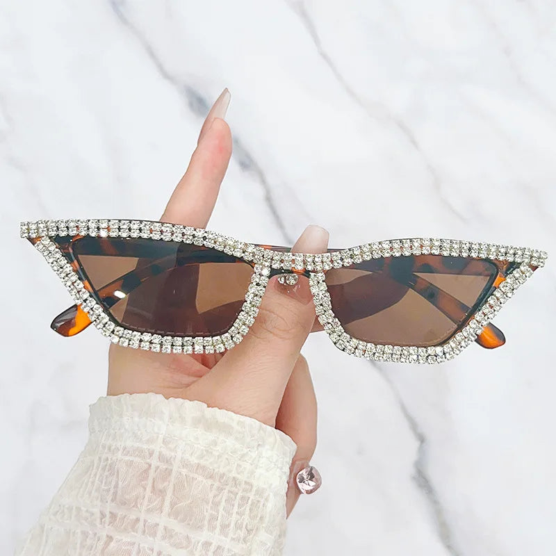 5 Colors Special-Shaped Cat-Eye Fashion Sunglasses Niche Hip-hop Trendy Sunglasses With Dimond For Women 2154