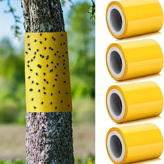 1 Roll 5M of Yellow Double-Sided Insect Proof Tape To Prevent Insects, Ants, and Moths From Climbing. Outdoor Garden Insect Trap Home Gardening Accessories