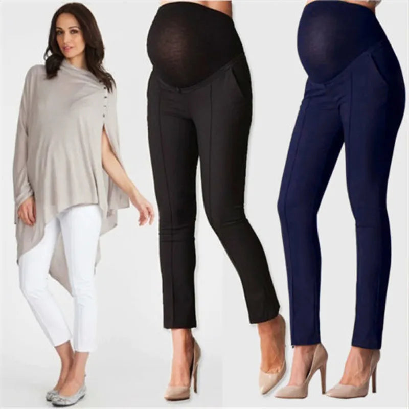 NEW Maternity Long Pants Pregnant Women High Waist Skinny Work Office Pant Straight Leg Pants For Maternity Ankle Pants Trousers