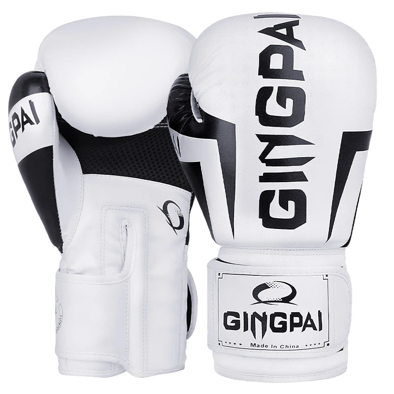 6/8/10/12/14Oz Kids/Adults Boxing  MMA PU Leather Gloves Breathable Professional Sanda Muay Thai Fighting Gloves Workout Gloves