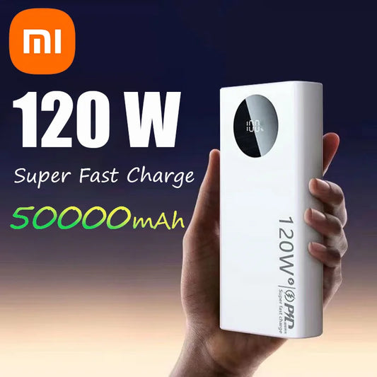 Original Xiaomi 120W 50000mAh High Capacity Power Bank Fast Charging Portable Battery Charger For iPhone Samsung Huawei Mobile Phones Accessories Products Tools Laptops Tablets Computers Electronics Supplies