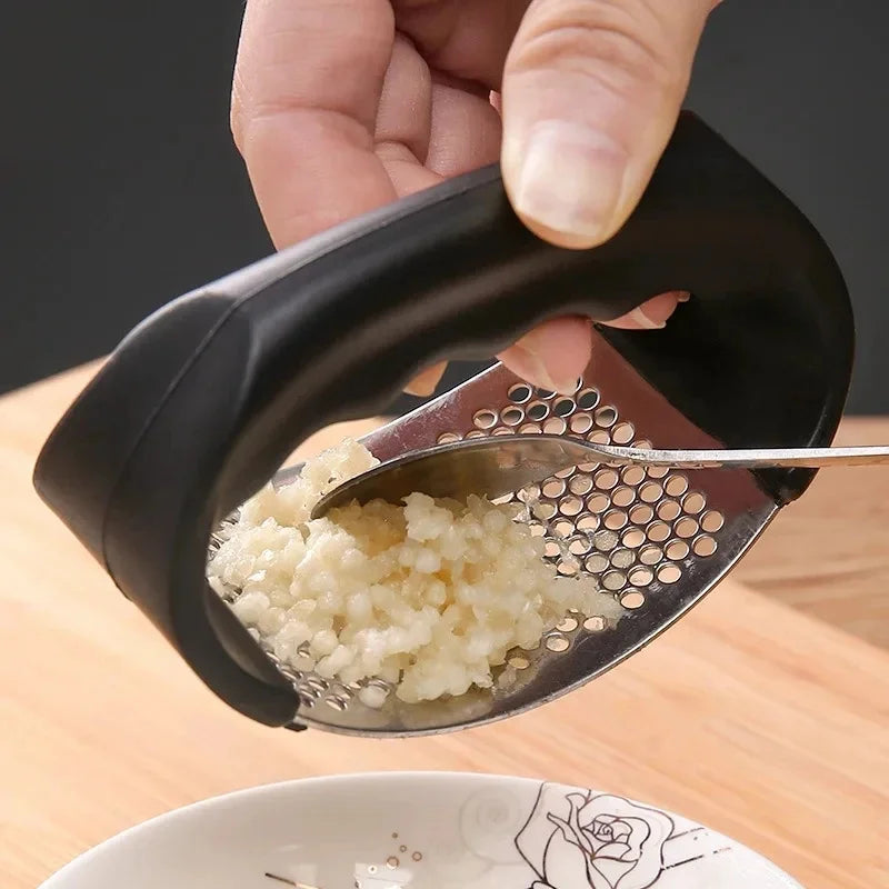 NEW Arrivals 9 PCS Set Stainless Steel Washable Garlic Press, Thickened Garlic Clip, Household Garlic Puree Grinder, Garlic Mortar, Kitchen Tools Set