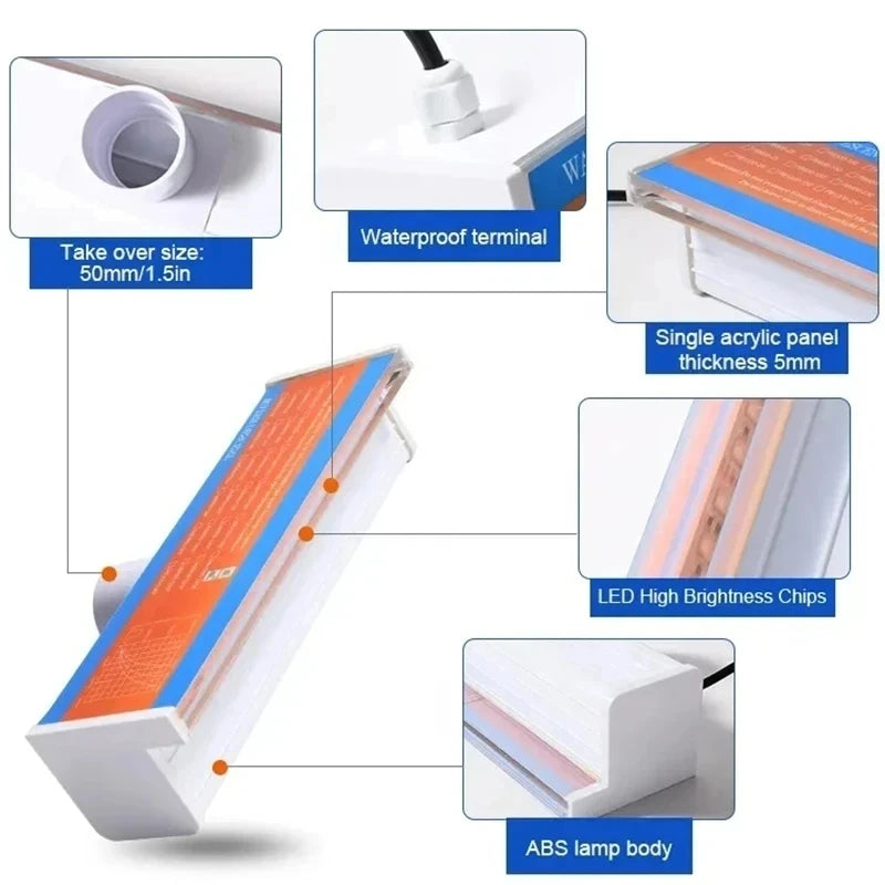 NEW 120CM RGB Remote Control 8 Colors EU/US Plug with Bulbs Automatic Underwater Waterfall Blade Fountain Spa 30/60/90/120cm Water Descent Wall Sheer Descent Cascade Mounted Colorful