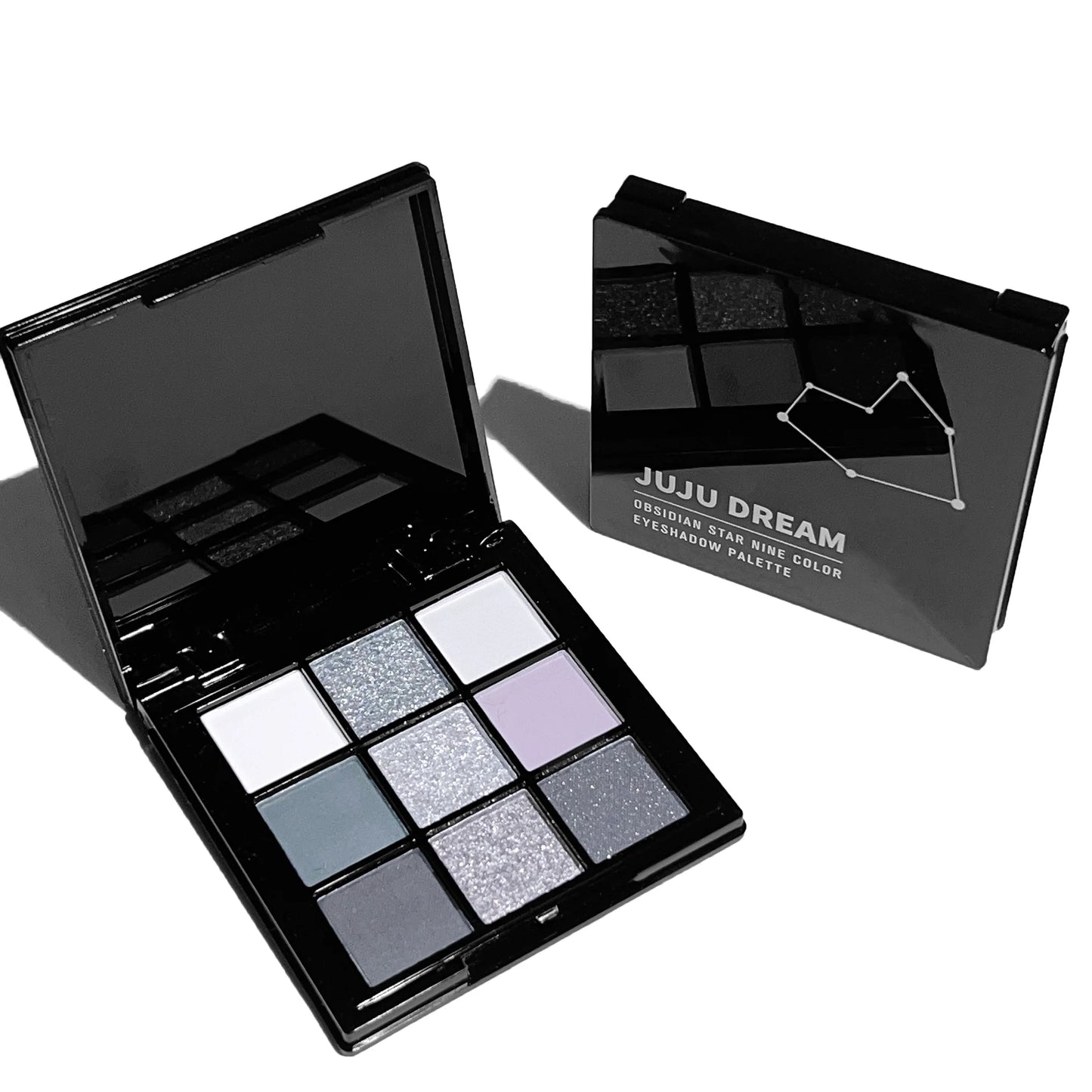 9-Shades Eyeshadow Palette: Black Swan, Smoky, Dark Black, Grey Silver Glitter, Matte Finish, Long-Lasting, and Easy to Color Women Cosmetic Supplies