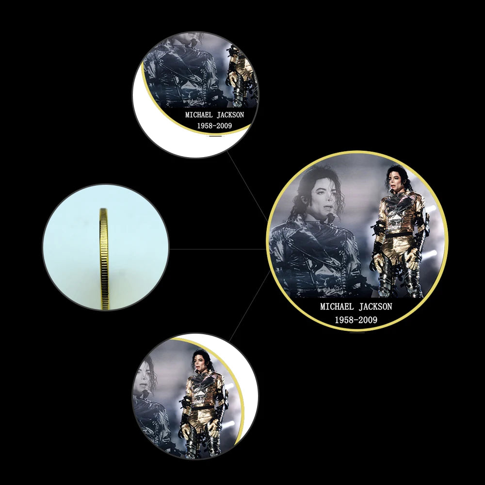 Michael Jackson Commemorative Coins Gold Plated Metal Challenge Medals Collent Gift -  1 Ounce -  Rare