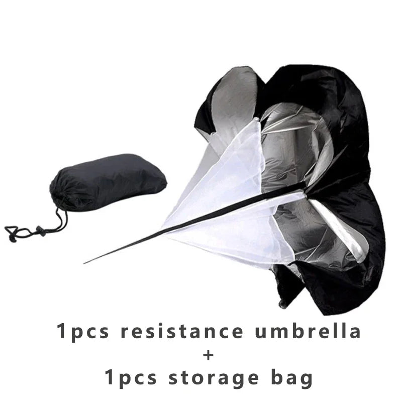 NEW Arrivals 56inch Running Drag Parachute for Outdoor Running Soccer/Track Training - Adjustable Belt 10-30 Lbs Resistance Chute with Portable Bag Women Men Sports Supplies