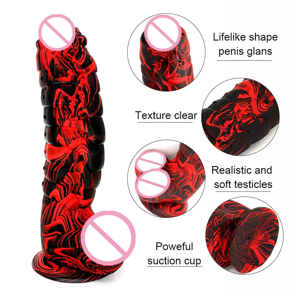 Thrust Dildo Color Dinosaur Scales Penis With Suction Cup Large Female Adult Sex Toys Real Huge Cock Strapon Big Dick Sexy Shop