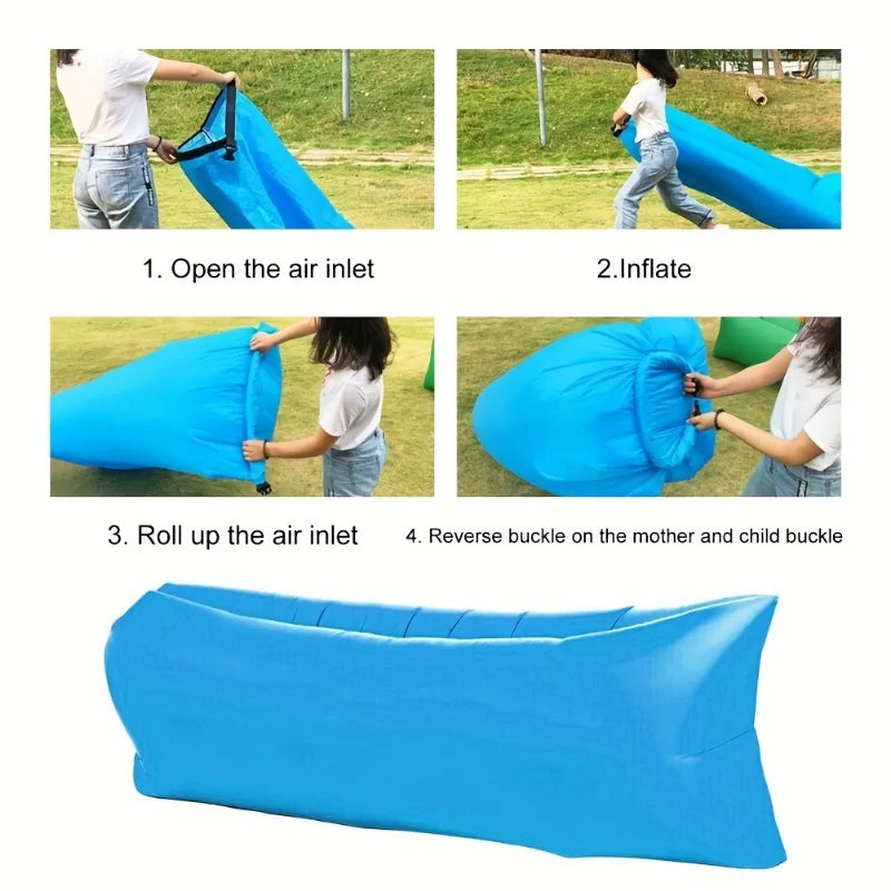 Inflatable Lounger Air Sofa Chair Camping & Beach Accessories Portable Water Proof Couch for Hiking Picnics Outdoor & Backyard