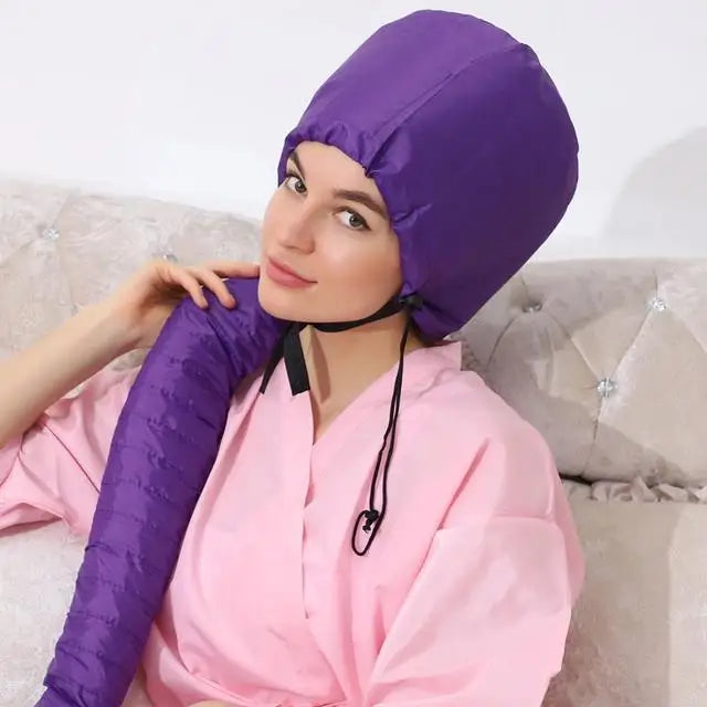 Silver Color Portable Hair Bonnet Dryer Cap Lazy Man Hair Dryer Cap Quick Dry Hair Dryer Heating Set Oil Baking Cap Household Hairdressing Salon Accessories