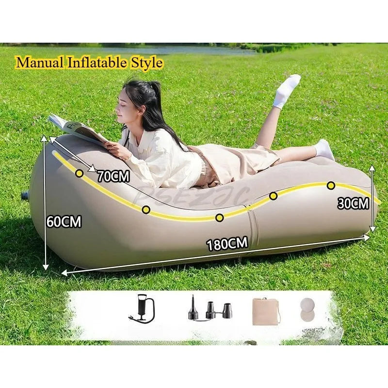 Fully Automatic Luxury Style Inflatable Sofa for Outdoor Beach Camping Garden Lazy Rest Complete Set of Portable Inflatable Outdoor Sofa