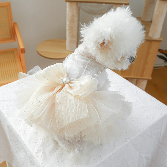 Pet Clothes Dog Clothing Spring and Summer Princess Dress Lovely Wedding Dress