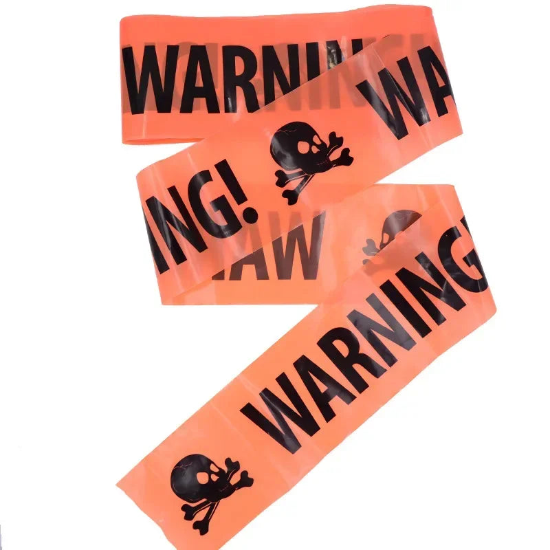 Halloween Warning Tape Bloody Handprints Signs Halloween Props Danger Warning Line New Isolation Belt Party Outdoor Garden Decor