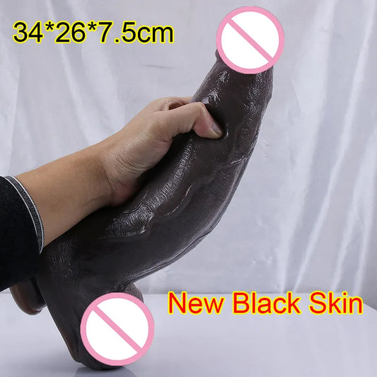 Biggest Silicone Dildo Realistic Black Penis Huge Thrusting Dick Strapon Suction Cup Adult Anal Sex Toys For Woman Masturbation