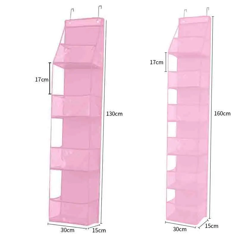NEW Arrivals 2 PCS Set 4+6 Layers Storage Hanging Bag Door Mounted Storage Bag Wall Mounted Dormitory Non-Woven Fabric Visible Transparent Multi-Layer Storage Set