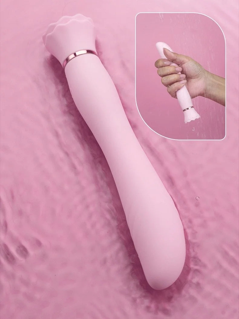 Ballet Heating Vibrator AV Vibrator with Suction Cup Soft Bending Female Masturbate