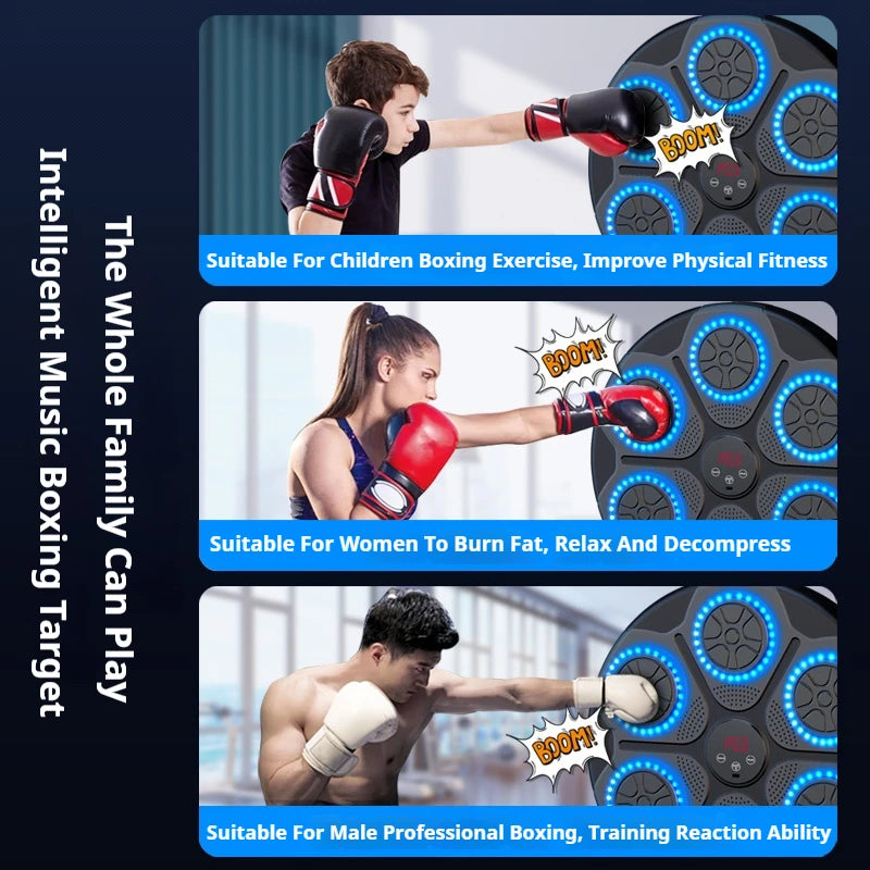 New Arrivals Music Boxing Machine Smart Bluetooth Wall Mounted Music Boxing Trainer Gym Home Electronic Boxing Target Punching Equipment Sports Supplies