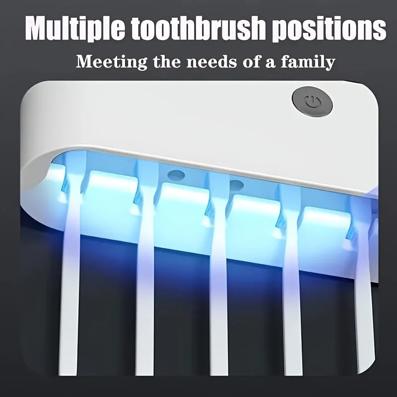 Intelligent UV Toothbrush Sterilizer with Automatic Toothpaste Dispenser - Wall Mounted, Space Saving, Advanced UV Sterilization