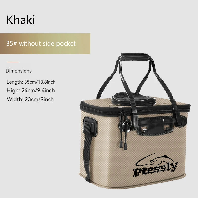 Small(30-11L) Large (40-28L) Durable EVA Portable Fishing Gear Bag - Quick-Collapse Live Fish Bucket & Tackle Storage - Perfect Camping Water Sea Container River Lakes Fishing Accessories