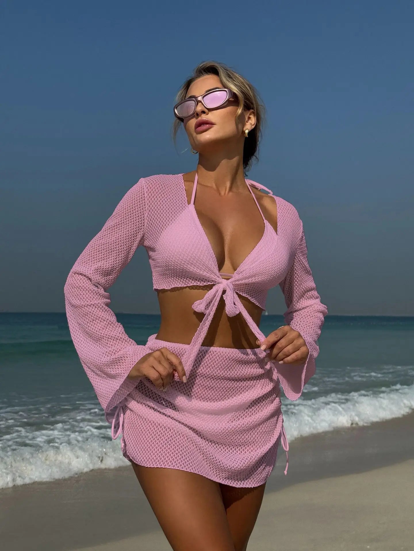 NEW 4PCS Set 10 Colors Solid Sexy Bikinis Female Swimsuits Women's  Swimwear Beach Swim Wear Bathing Suits Brazilian Bikini Set Pool Bather Suit