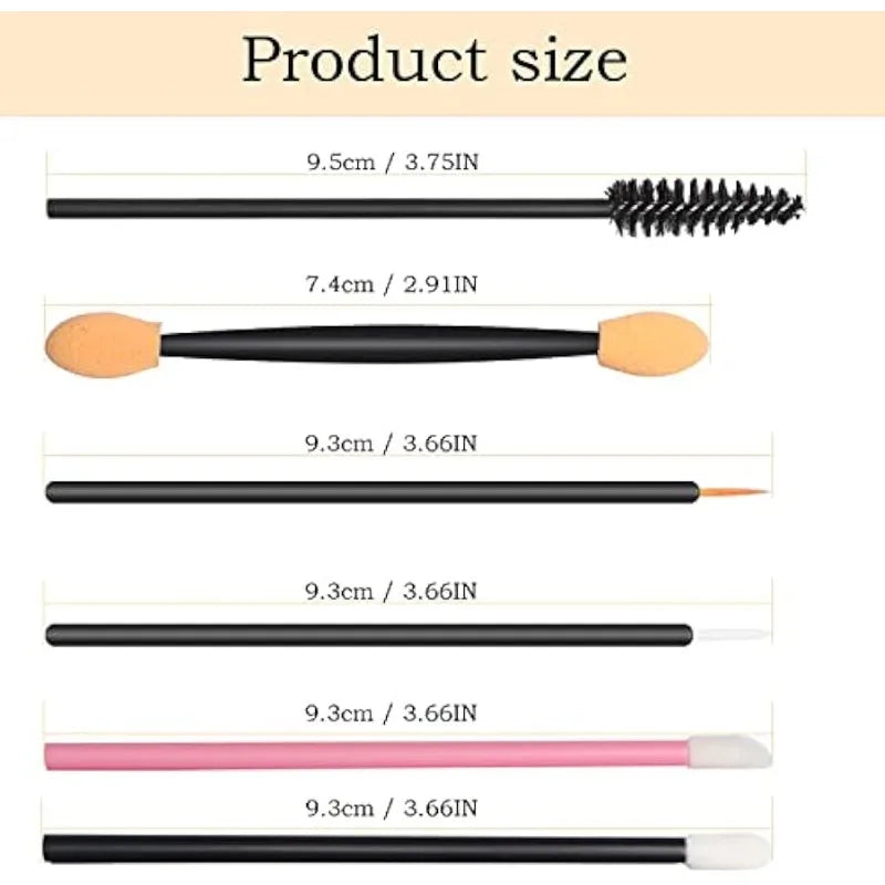 218pcs Disposable Makeup Tool Kit ，Professional Makeup Tools Set,Triangle soft Powder Puff / Brow brush/Mascara brush