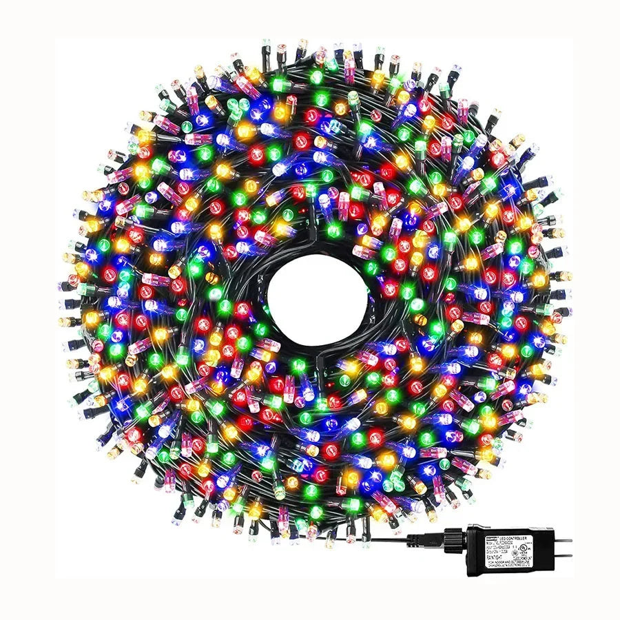 NEW Arrivals Green Wire String Lights Outdoor 20M 50M 100M Plug in Christmas Garland Light Waterproof LED Fairy Light 8 Modes for Tree Decor Christmas New Year Eve Accessories Supplies