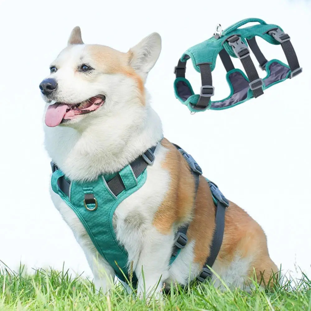 NEW Reflective Vest Dog Harness With Handle Escape Proof Reflective Pet Harness Shock-Absorbing Breathable Pet Vest