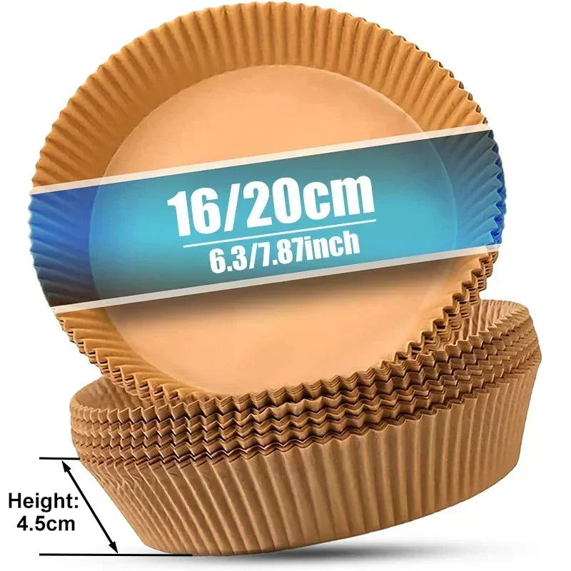 Round Air Fryer Paper Disposable Non-Stick Air Fryer Baking Papers Microwave Oven Pot Oil Absorbing Basket Kitchen Accessories