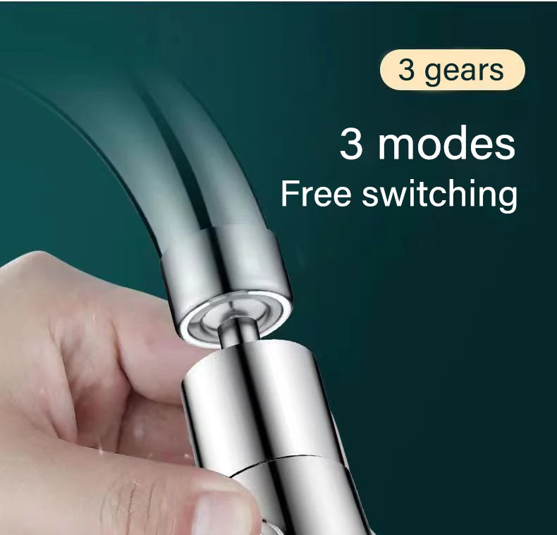 3 In 1 Kitchen Faucet Extender Universal 360° Rotate Pull Out Kitchen Sink Tap Multi-Mode Strong Flushing Booster Kitchen Accessories Home Washing Tools