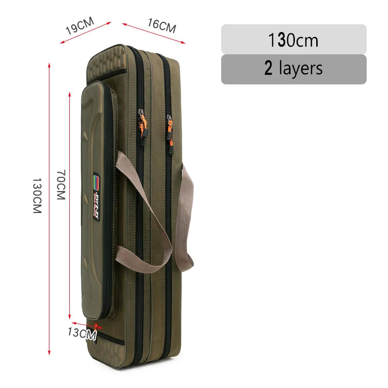 2/3/4 Layers Top Quality Multi-Functional Hard Spinning Fishing Rod Bag Carrier 2/3/4 Layers 80CM-130CM Fishing Tackle Lures Carrying Bags 1680D Oxford Reel Gear Storage Case Organizer Fishing Tools Supplies